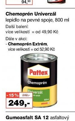 Chemoprén Univerzál lepidlo na pevné spoje, 800 ml