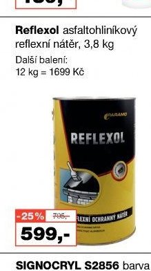 Reflexol asfaltohliníkový reflexní nátěr, 3,8 kg