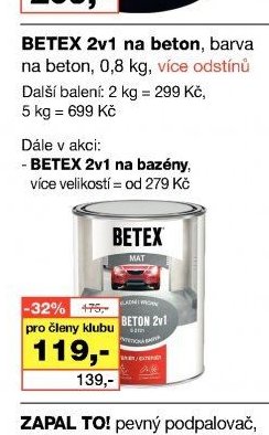 BETEX 2v1 na beton, barva na beton, 0,8 kg