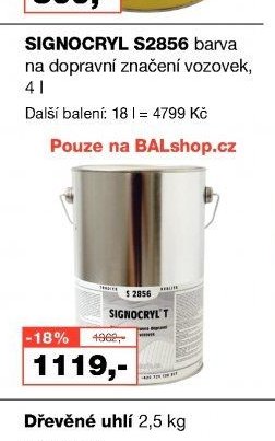 SIGNOCRYL S2856 barva na dopravní značení vozovek, 4 l