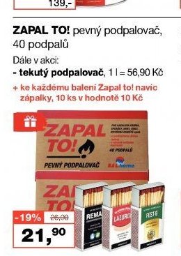ZAPAL TO! pevný podpalovač, 40 podpalů