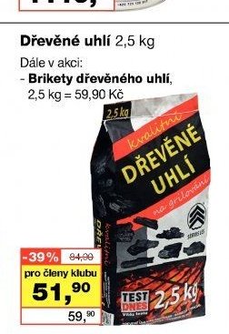 Dřevěné uhlí 2,5 kg