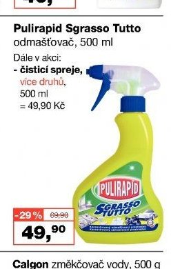 Pulirapid Sgrasso Tutto odmašťovač, 500 ml