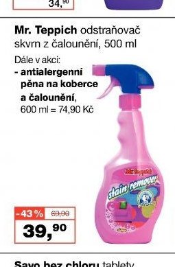Mr. Teppich odstraňovač skvrn z čalounění, 500 ml