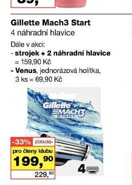 Gillette Mach3 Start 4 náhradní hlavice