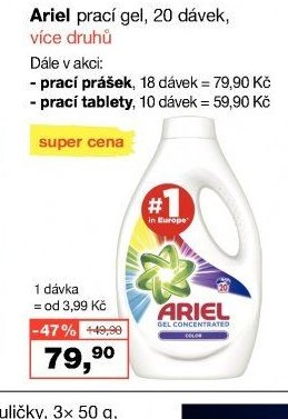 Ariel prací gel, 20 dávek