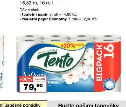 Tento Cotton Whiteness toaletní papír