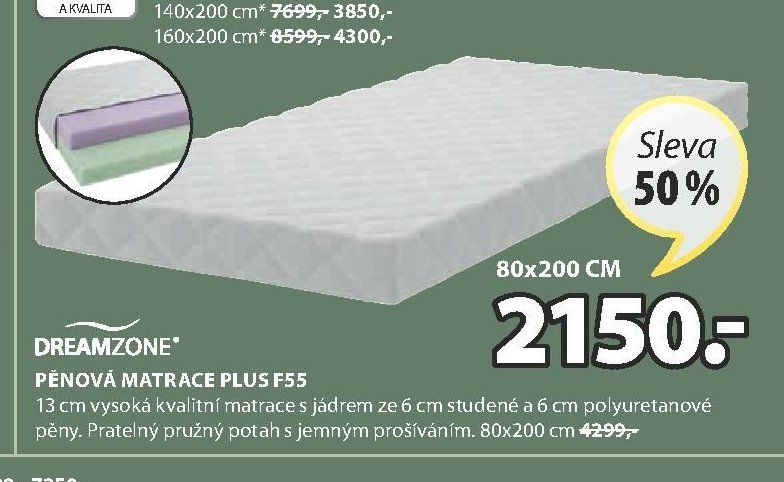 Pěnová matrace PLUS F55