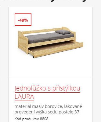 Jednolůžko s přistýlkou LAURA
