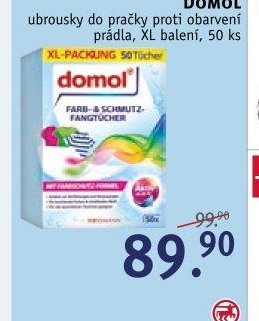 Domol ubrousky do pračky proti obarvení prádla, XL balení, 50 ks