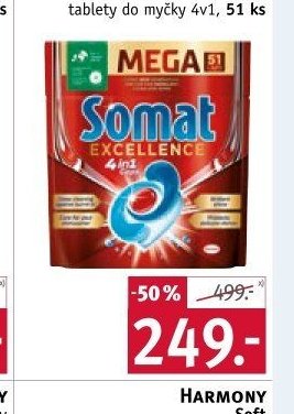 Somat Excellence tablety do myčky 4v1, 51 ks