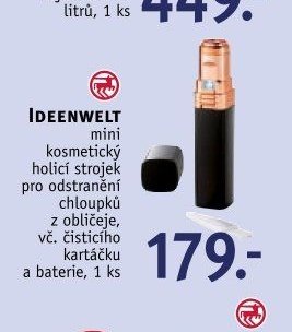 IDEENWELT mini kosmetický holicí strojek pro odstranění chloupků z obličeje, vč. čistícího kartáčku a baterie, 1 ks