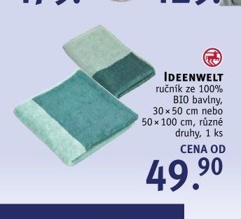 IDEENWELT ručník ze 100% BIO bavlny, 50 x 100 cm, různé druhy, 1 ks