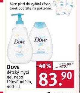 Dove dětský mycí gel nebo tělové mléko, 400 ml
