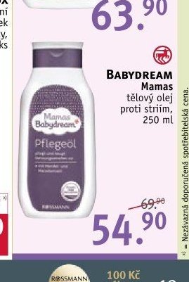 BABYDREAM Mamas tělový olej proti striím, 250 ml