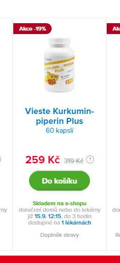Vieste Kurkumin-piperin Plus 60 kapslí
