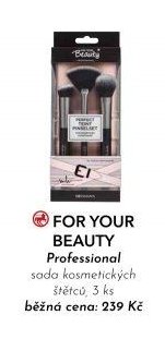 FOR YOUR BEAUTY Professional sada kosmetických štětců, 3 ks