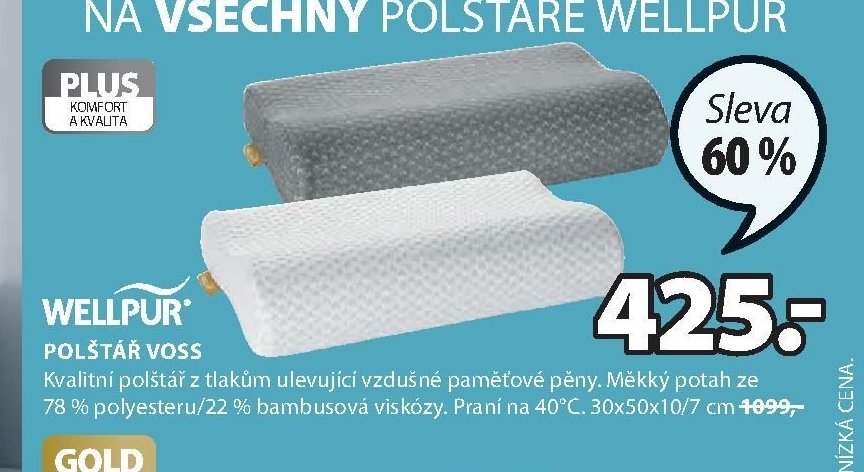 WELLPUR polštář VOSS - Jysk aktualniletaky.eu