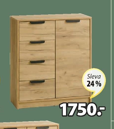 Komoda VEDDE 3 zásuvky, dub