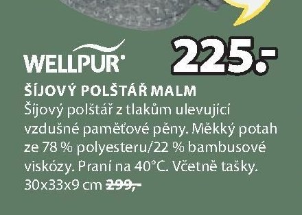 WELLPUR ŠÍJOVÝ POLŠTÁŘ MALM