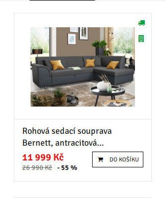 Rohová sedací souprava Bernett, antracitová
