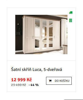 Šatní skříň Luca, 5-dveřová