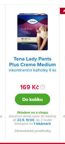 Tena Lady Pants Plus Creme Medium