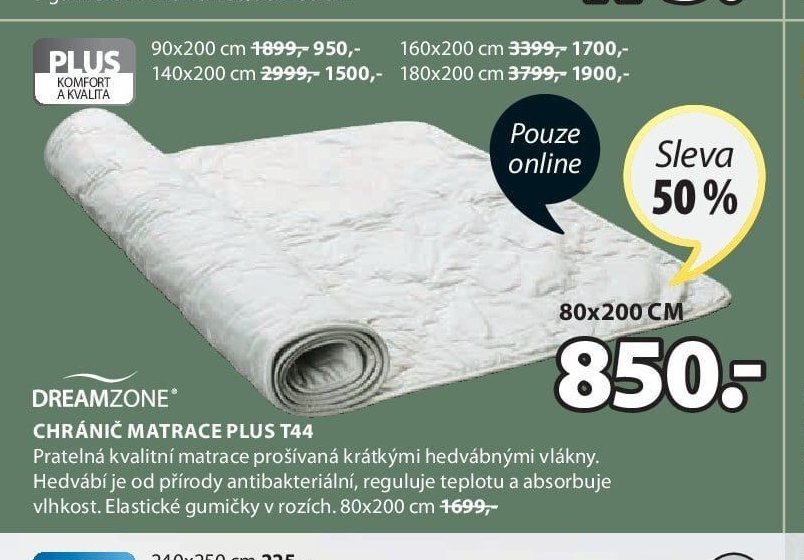 DREAMZONE CHRÁNIČ MATRACE PLUS T44
