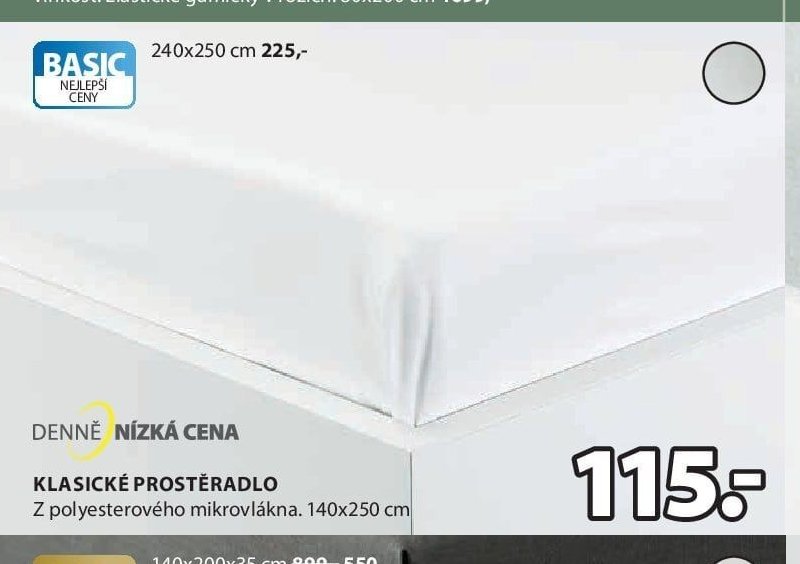BASIC KLASICKÉ PROSTĚRADLO 240x250 cm