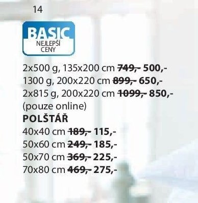 BASIC polštář a přikrývka