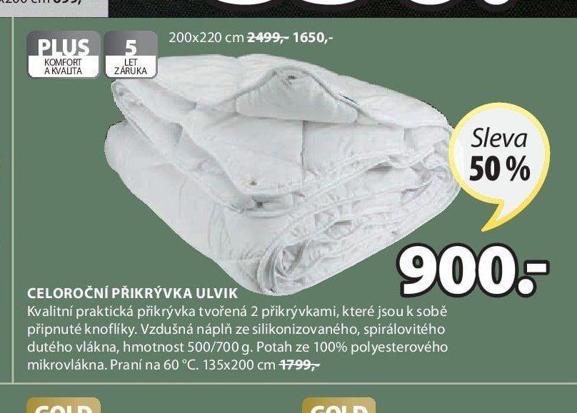 CELOROČNÍ PŘIKRÝVKA ULVIK