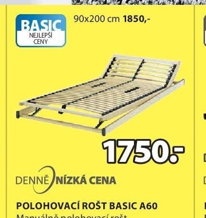 Polohovací rošt BASIC A60