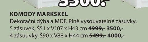 KOMODY MARKSKEL 5 zásuvek