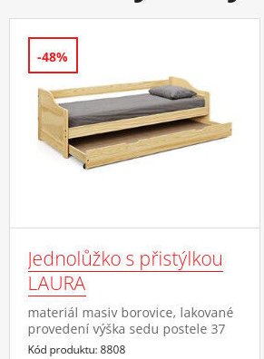 Jednolůžko s přistýlkou LAURA