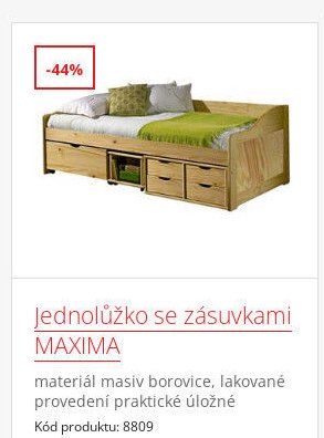 Jednolůžko se zásuvkami MAXIMA