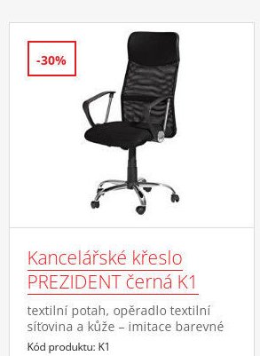 Kancelářské křeslo PREZIDENT černá K1
