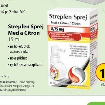 Strepfen Sprej Med a Citron