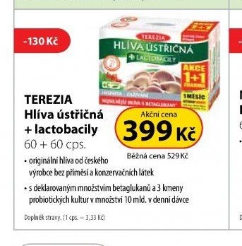 TEREZIA Hlíva ústřičná + lactobacily 60 + 60 cps.