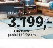 Futonová postel 140/20 cm