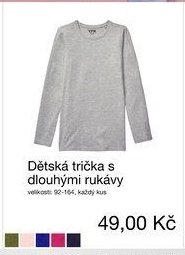 Dětská trička s dlouhými rukávy