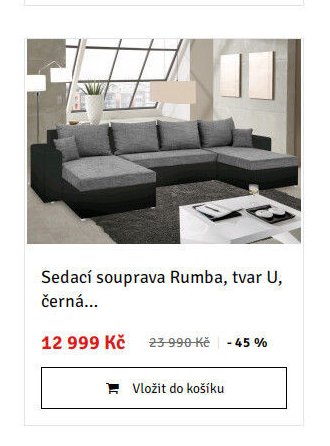 Sedací souprava Rumba, tvar U, černá...