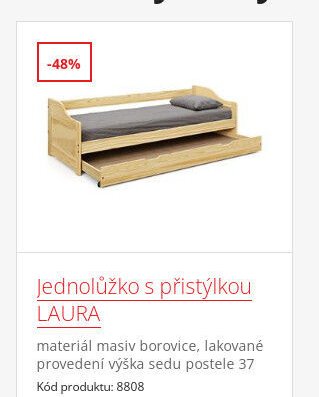 Jednolůžko s přistýlkou LAURA