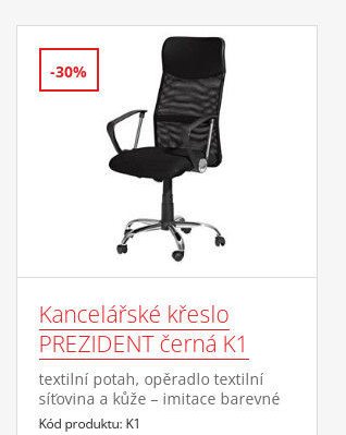 Kancelářské křeslo PREZIDENT černá K1