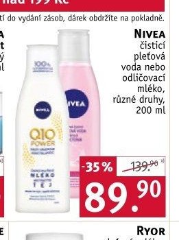 Nivea čisticí pleťová voda nebo odličovací mléko