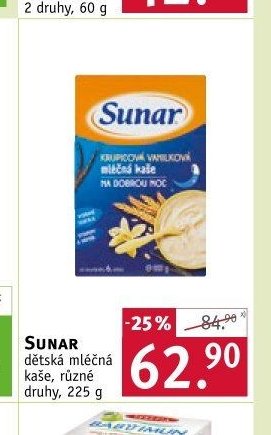 SUNAR dětská mléčná kaše