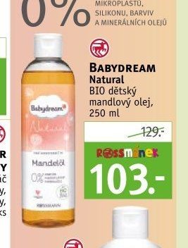 Babydream Natural BIO dětský mandlový olej