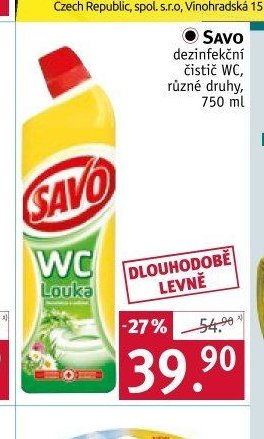 SAVO dezinfekční čistič WC