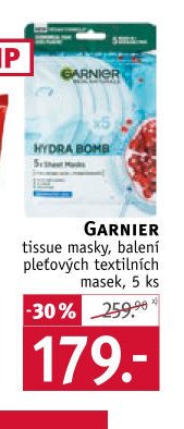 Garnier tissue masky, balení 5 ks