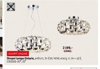 Stropní lampa Ontario