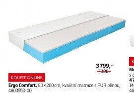 Ergo Comfort, 90 × 200 cm, kvalitní matrace s PUR pěnou, 4603553-00